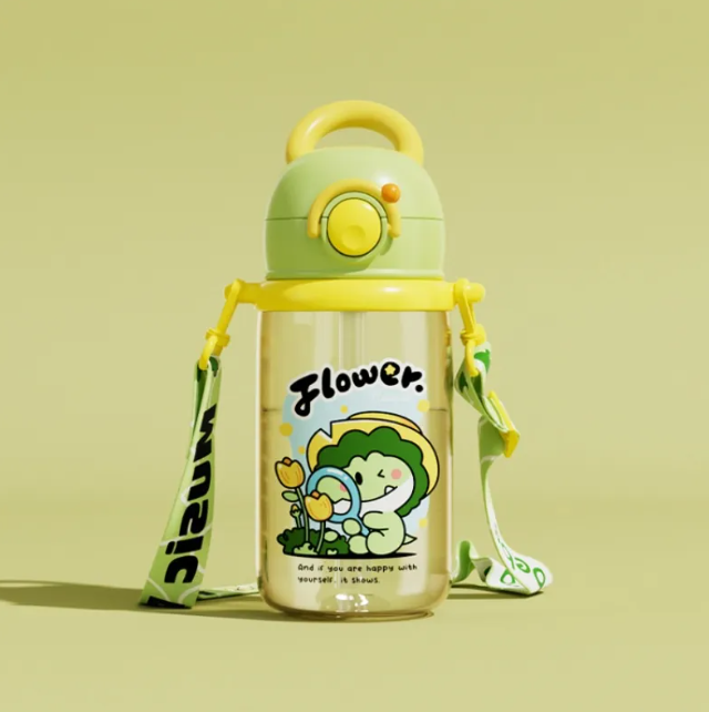 Children's Whale Cartoon Diving Fountain Water Bottle - Tritan Leakproof Sippy Cup (Various Sizes & Colors)