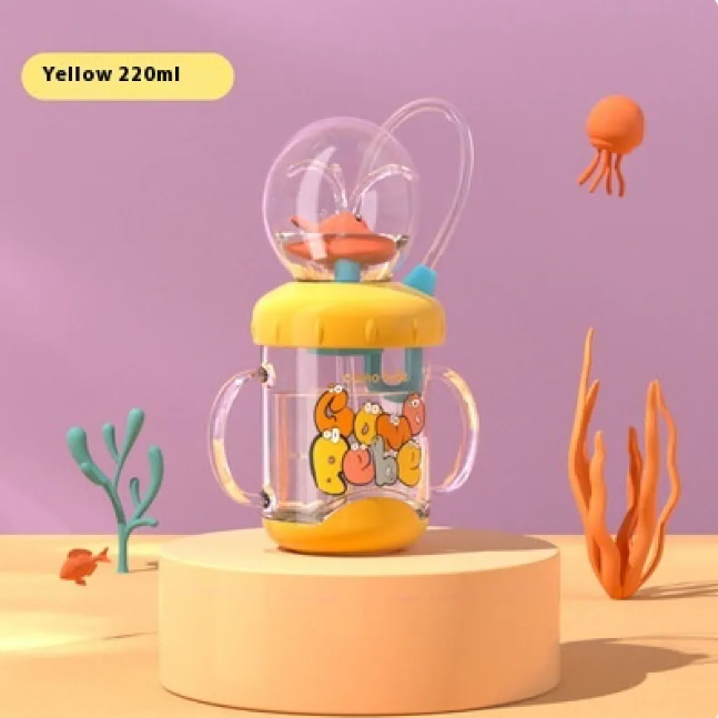 Children's Whale Cartoon Diving Fountain Water Bottle - Tritan Leakproof Sippy Cup (Various Sizes & Colors)